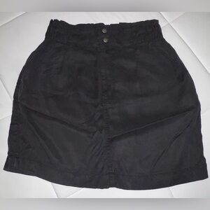 LOFT Black Button-Accent Skirt